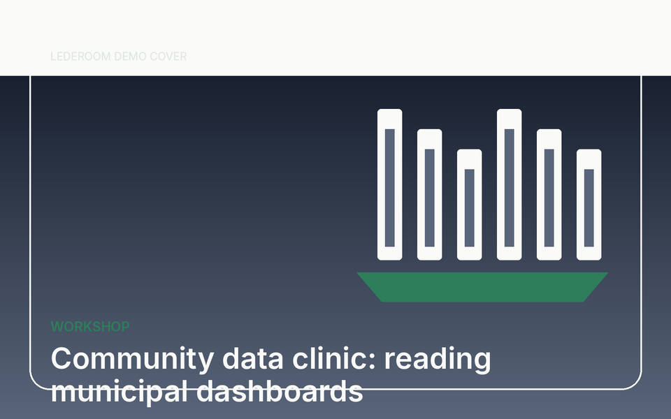 Community data clinic: reading municipal dashboards
